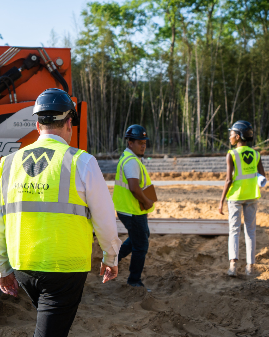 Group on construction site